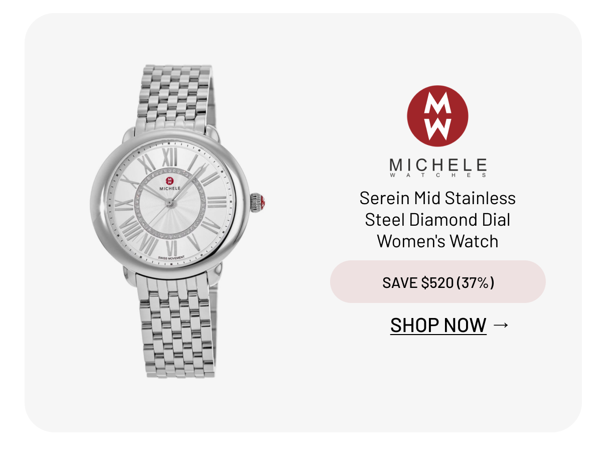 Michele Serein Mid Stainless Steel Diamond Dial Women's Watch