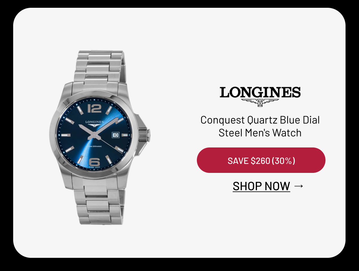 Longines Conquest Quartz Blue Dial Steel Men's Watch