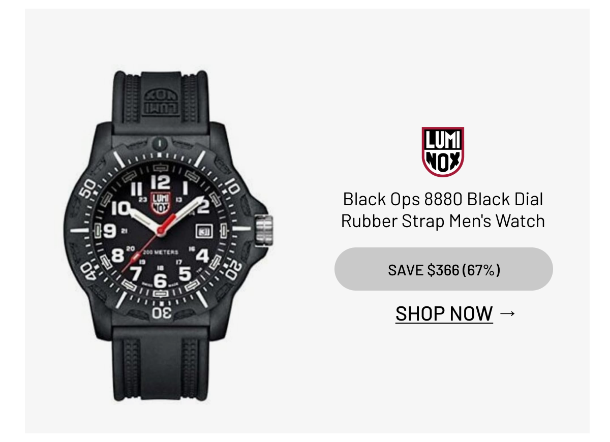 Luminox Black Ops 8880 Black Dial Rubber Strap Men's Watch