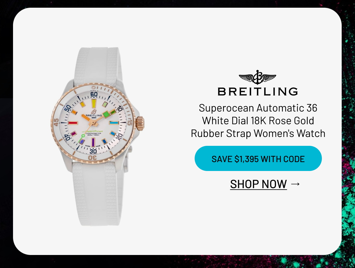 Breitling Superocean Automatic 36 White Dial 18K Rose Gold Rubber Strap Women's Watch