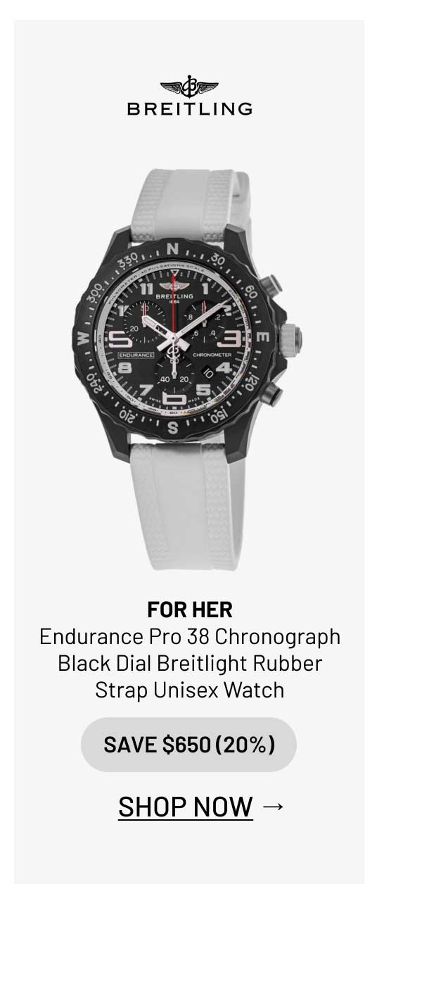 Breitling Endurance Pro 38 Chronograph Black Dial Breitlight Rubber Strap Unisex Watch
