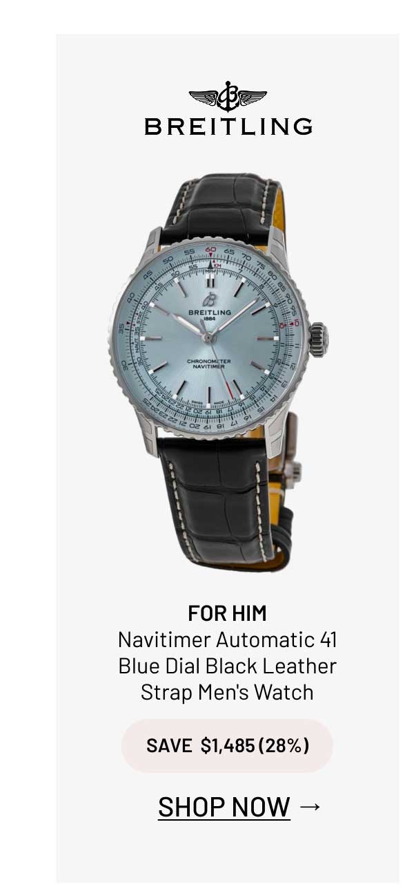 Breitling Navitimer Automatic 41 Blue Dial Black Leather Strap Men's Watch