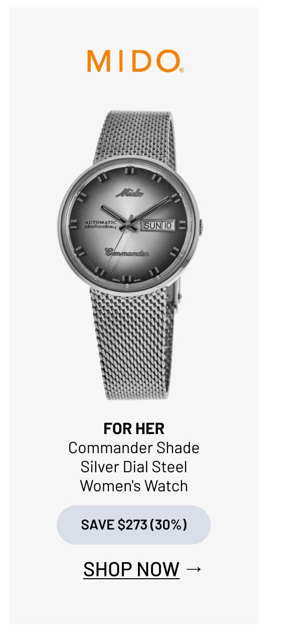 Mido Commander Shade Silver Dial Steel Women's Watch