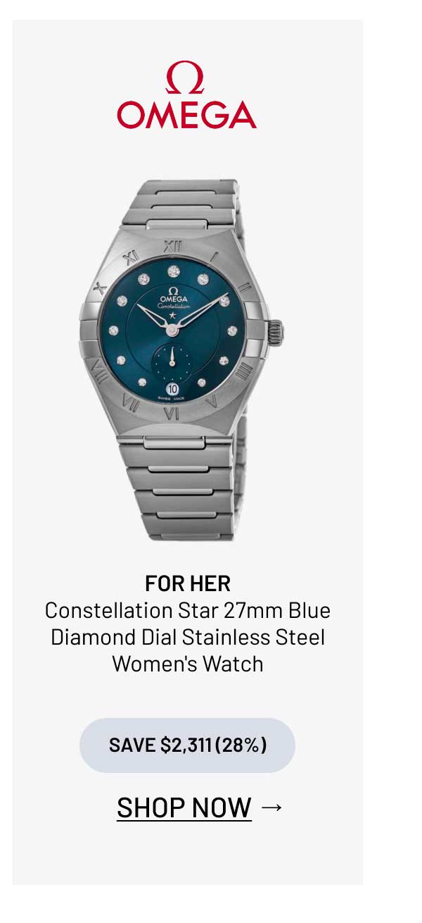 Omega Constellation Star 27mm Blue Diamond Dial Stainless Steel Women's Watch
