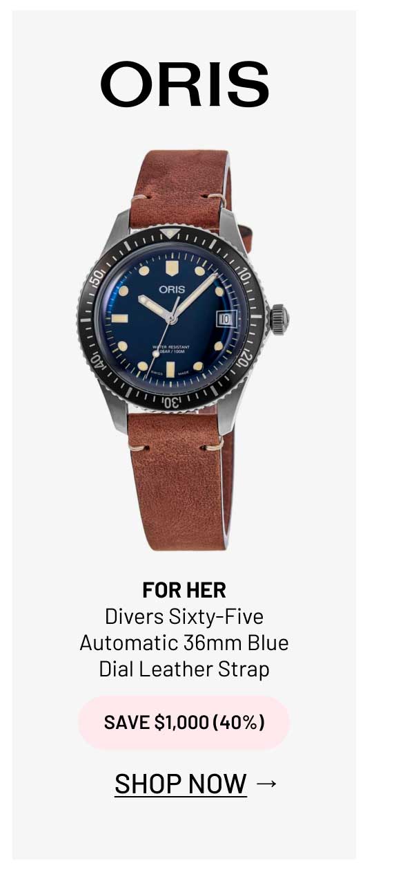 Oris Divers Sixty-Five Automatic 36mm Blue Dial Leather Strap Unisex Watch