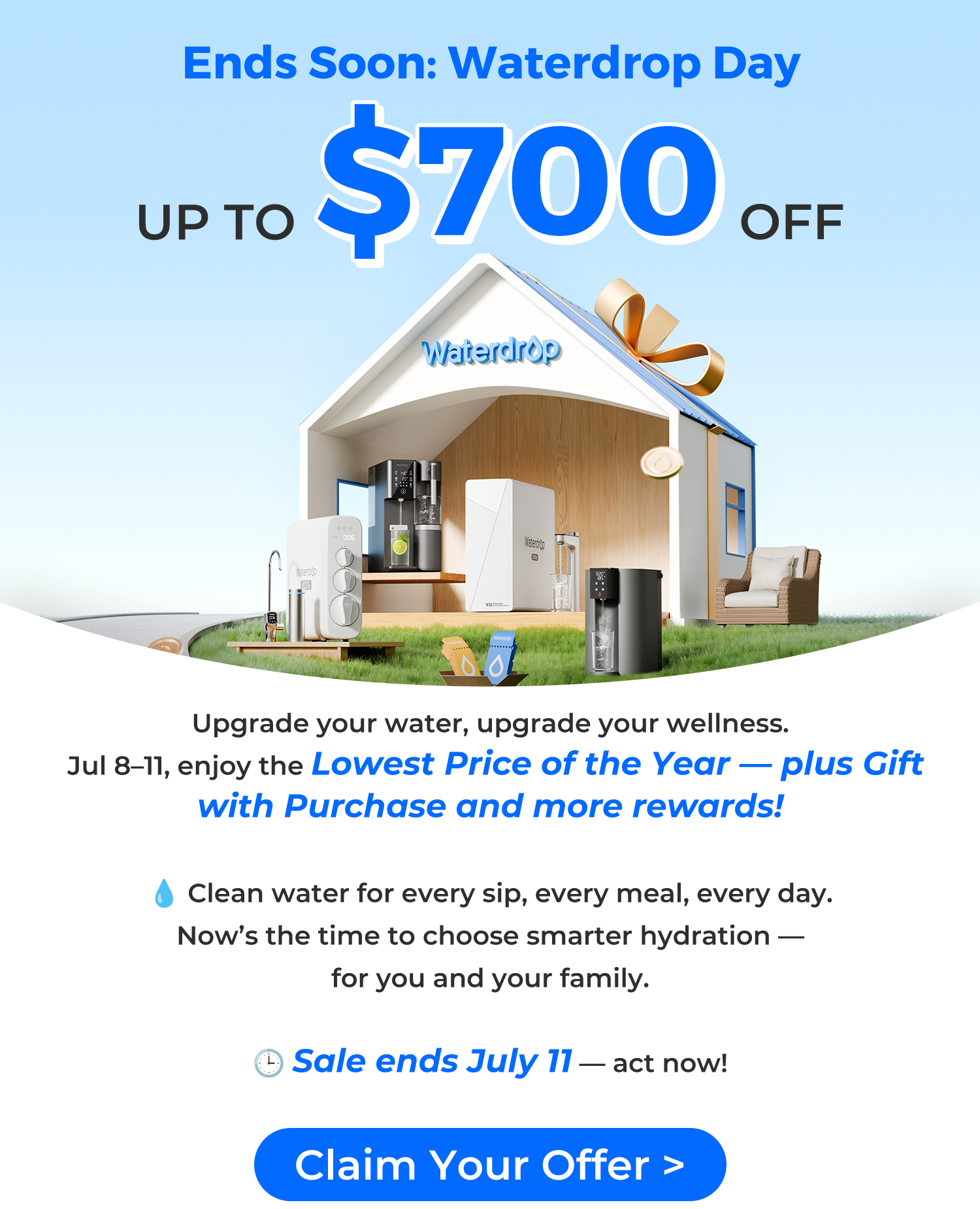 Waterdrop Day Sale Banner