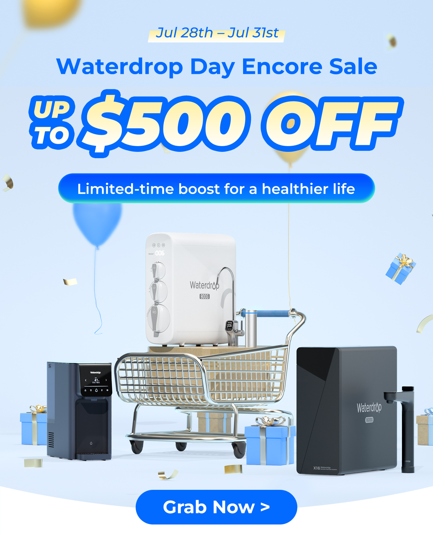 Waterdrop Day Sale Banner