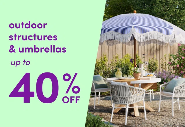 outdoor structure & umbrella sale