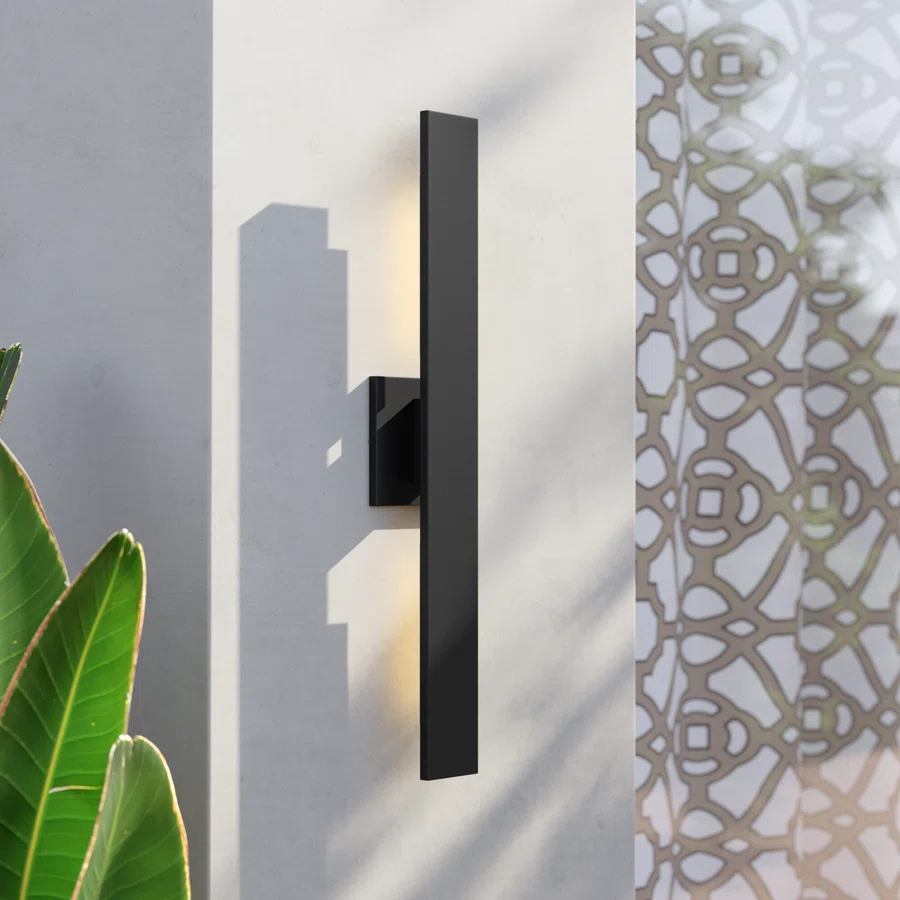 Anabrenda Black 2 - Bulb Integrated LED Outdoor Armed Sconce