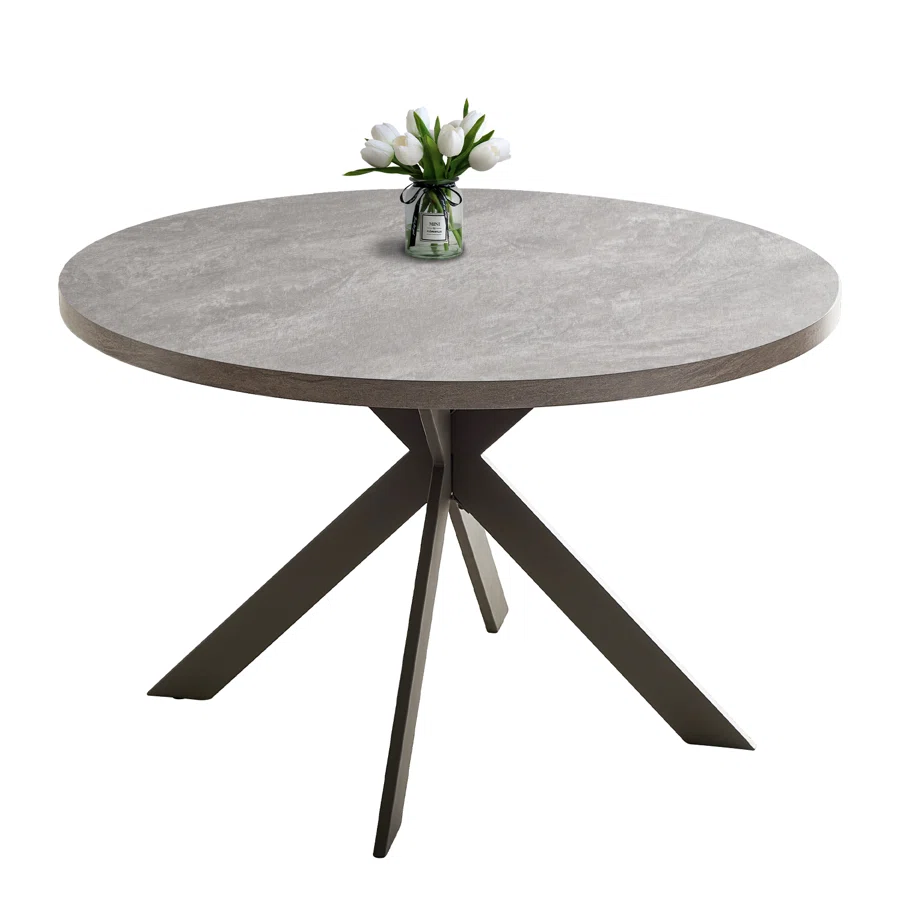 Garrell 46‘’ Round Dining Table, Mid-Century Round Kitchen Table for 4 Person, Modern Leisure Coffee Table
