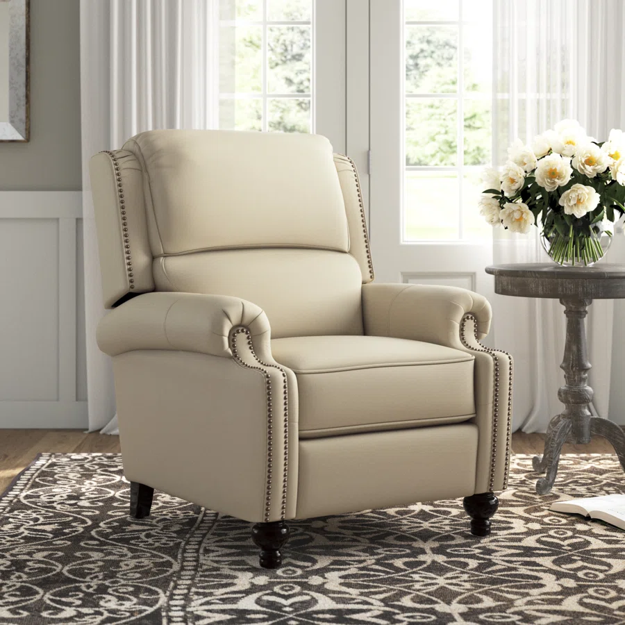 Adeesa Genuine Leather Manual Recliner