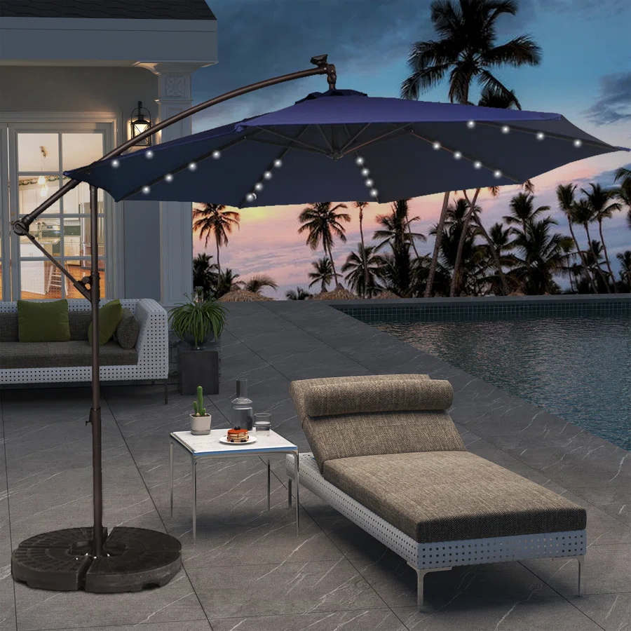 Direen 10' Lighted Cantilever Umbrella