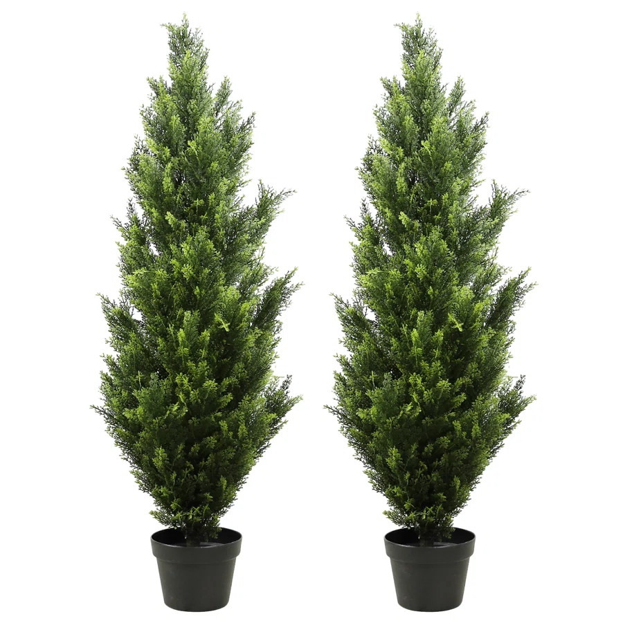 Shirlene Faux Cedar Tree Topiary in Pot