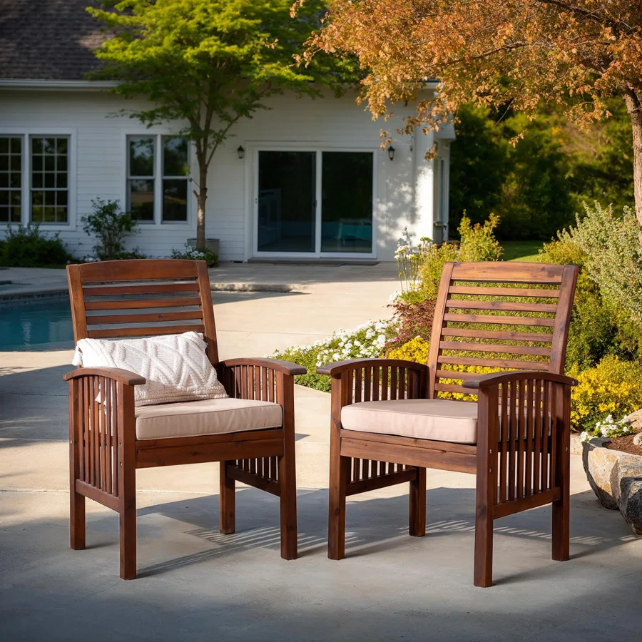 Tournesol Acacia Patio Dining Armchair with Cushion