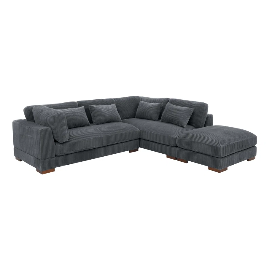 Beeston 107" Wide Left Hand Facing Sofa and Chaise with Ottoman
