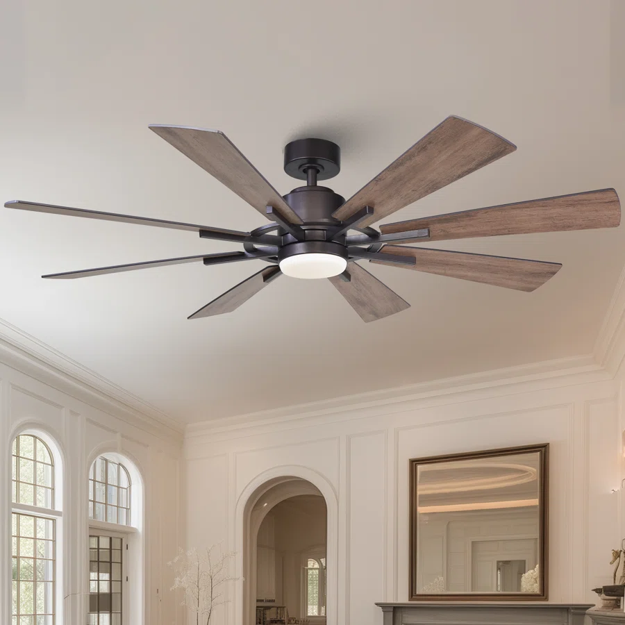 60'' Lisa 8 - Blade LED Windmill Ceiling Fan with Remote Control and Light Kit Included