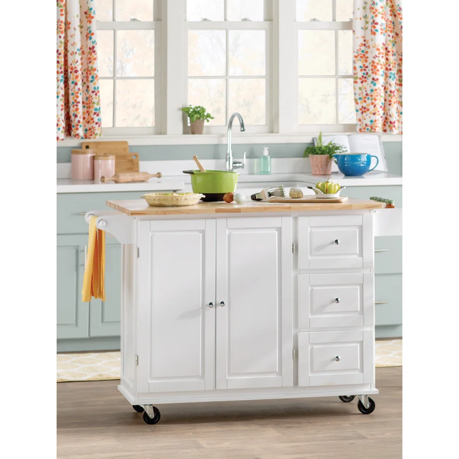 Hardiman 53.75" Kitchen Island with  Locking Wheels