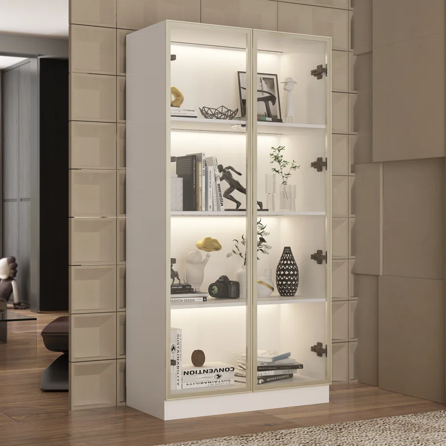 63'' H x 31.5'' W Tower Display Case Curio Cabinet