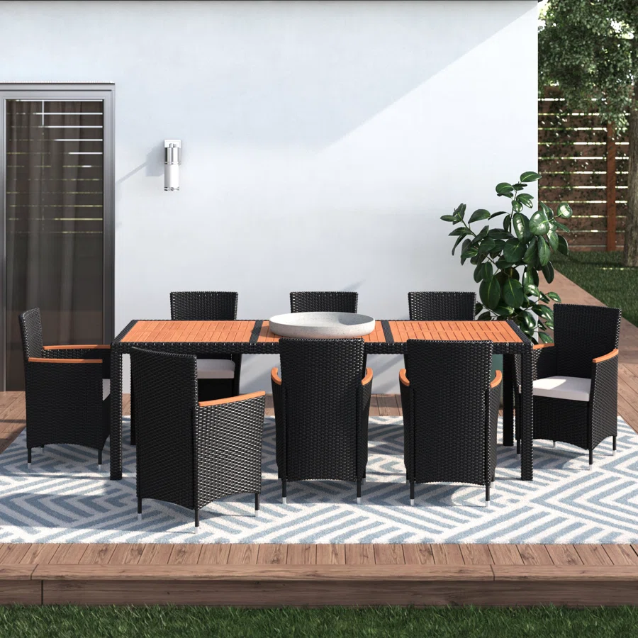 Callan Rectangular 8 - Person 73.62" Long Dining Set with Cushions