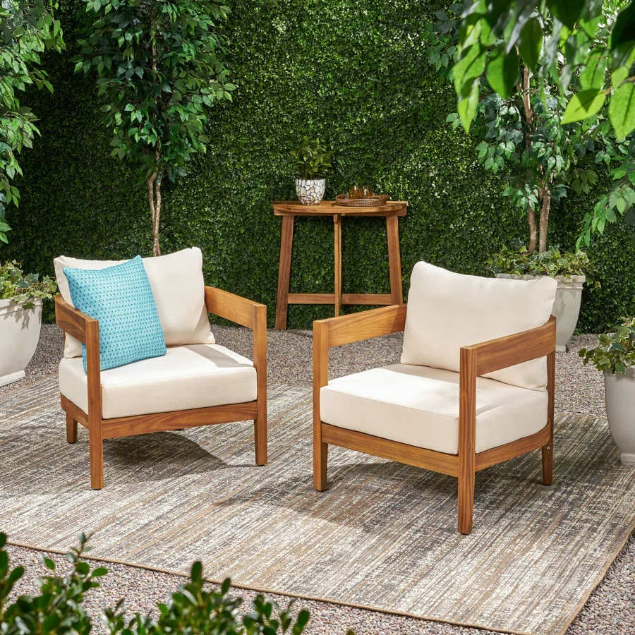 Lorene Outdoor Patio Chair with Cushions