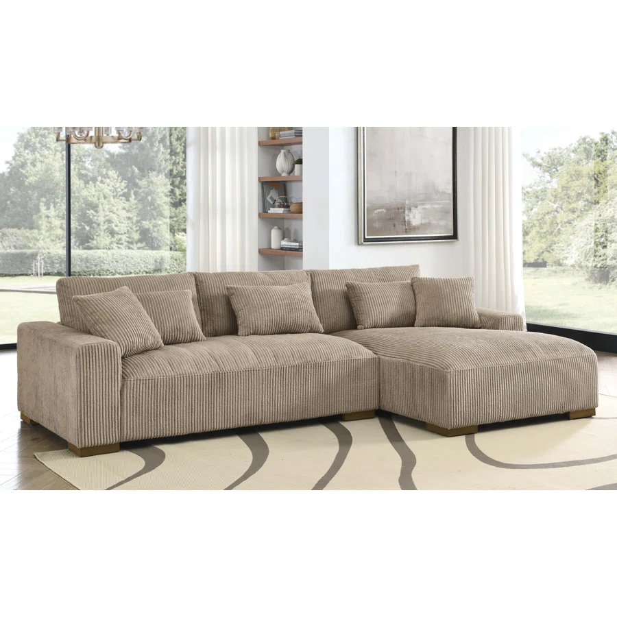 Asyiah 114.5" Wide Microfiber Sofa & Chaise
