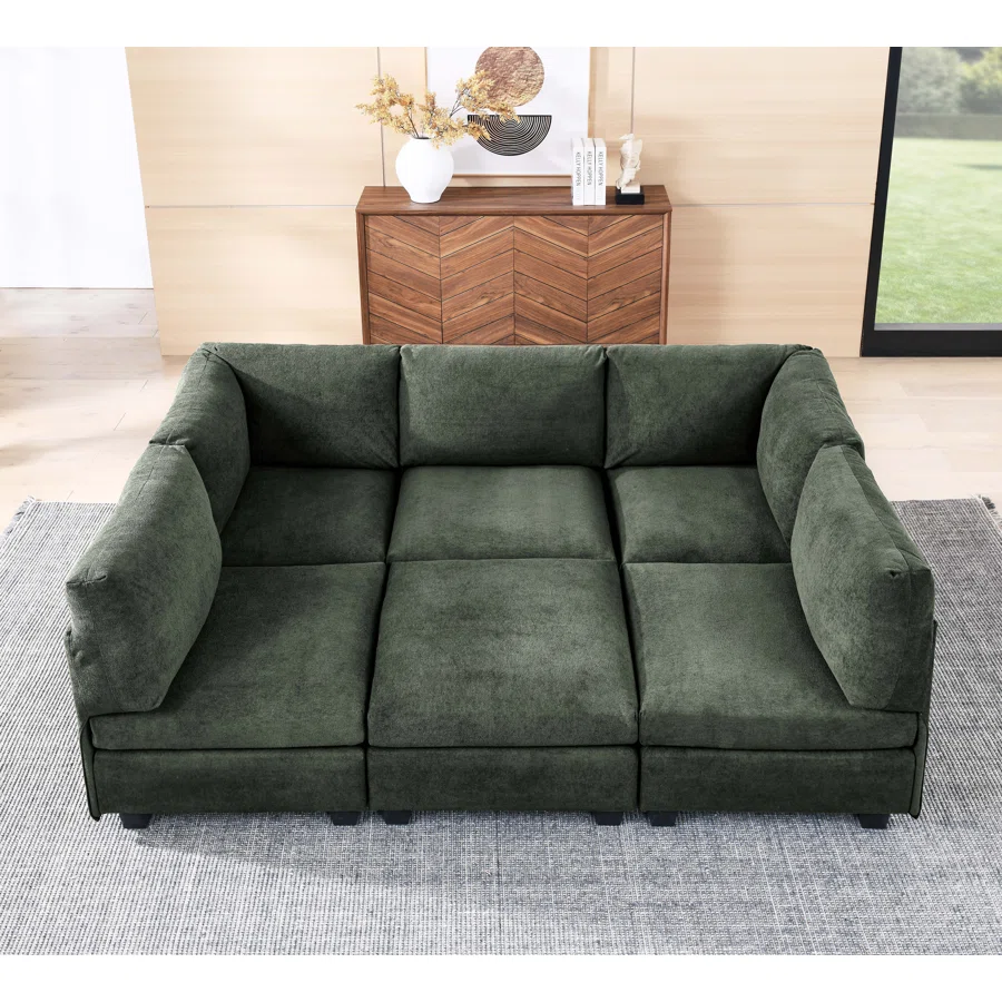 124" Wide Reversible Facing Modular Corner Sectional