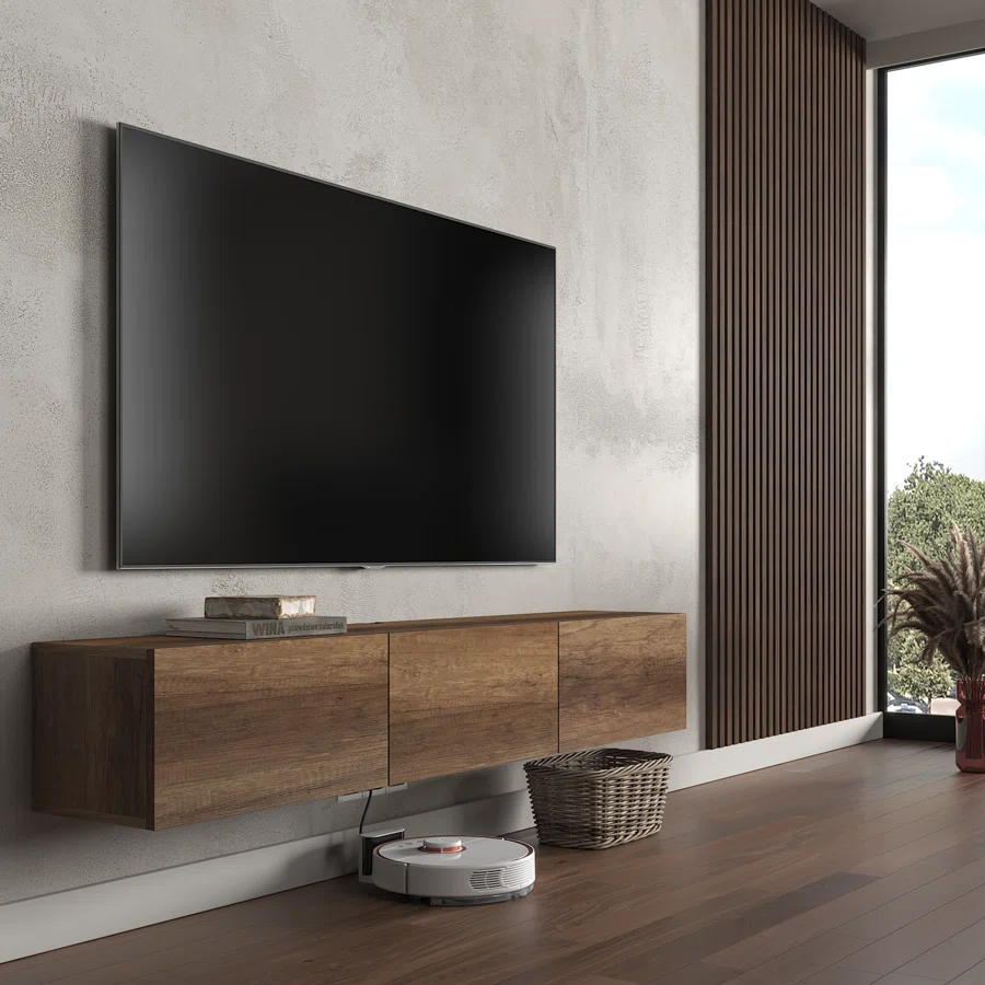 Colima Modern Floating TV Stand Up to 80" TVs Wall-Mounted Media Console with Storage Cabinet