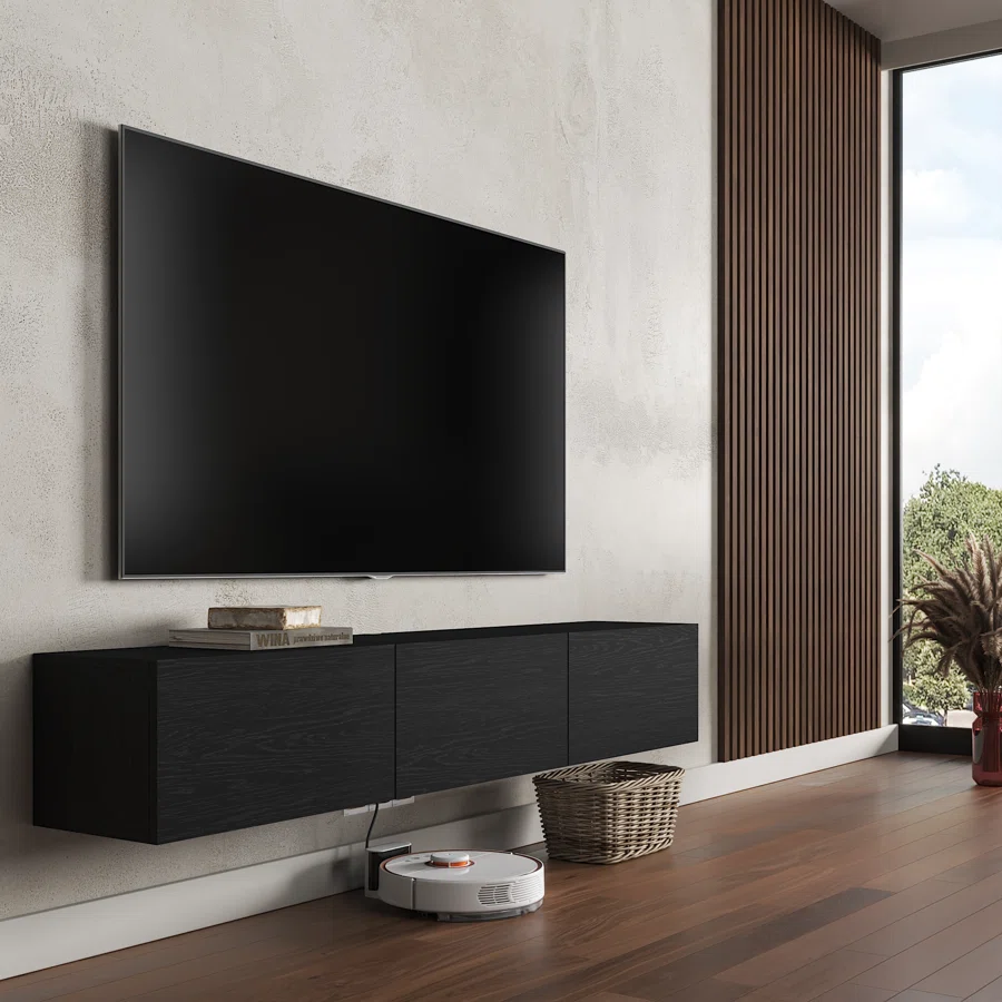 Colima Modern Floating TV Stand Up to 80" TVs Wall-Mounted Media Console with Storage Cabinet