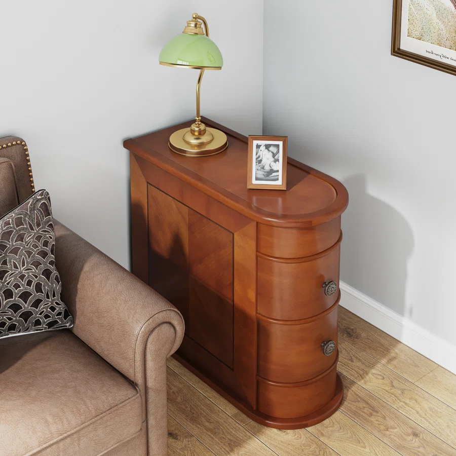 Floor Shelf End Table with Storage
