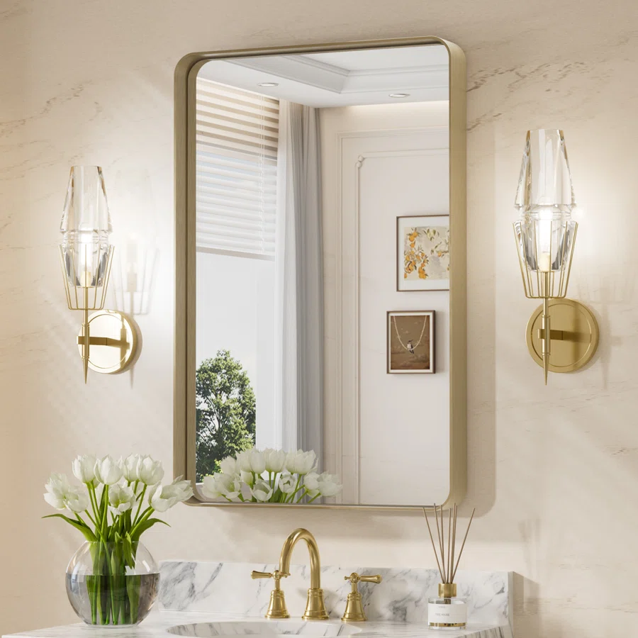 Tyro Bathroom Decorative Home Décor Corner Hangs Bathroom Mirror