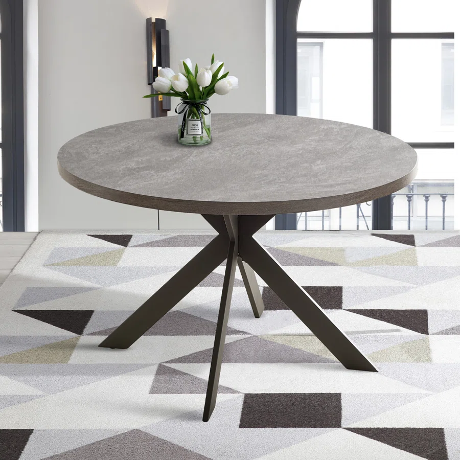 Garrell 46‘’ Round Dining Table, Mid-Century Round Kitchen Table for 4 Person, Modern Leisure Coffee Table