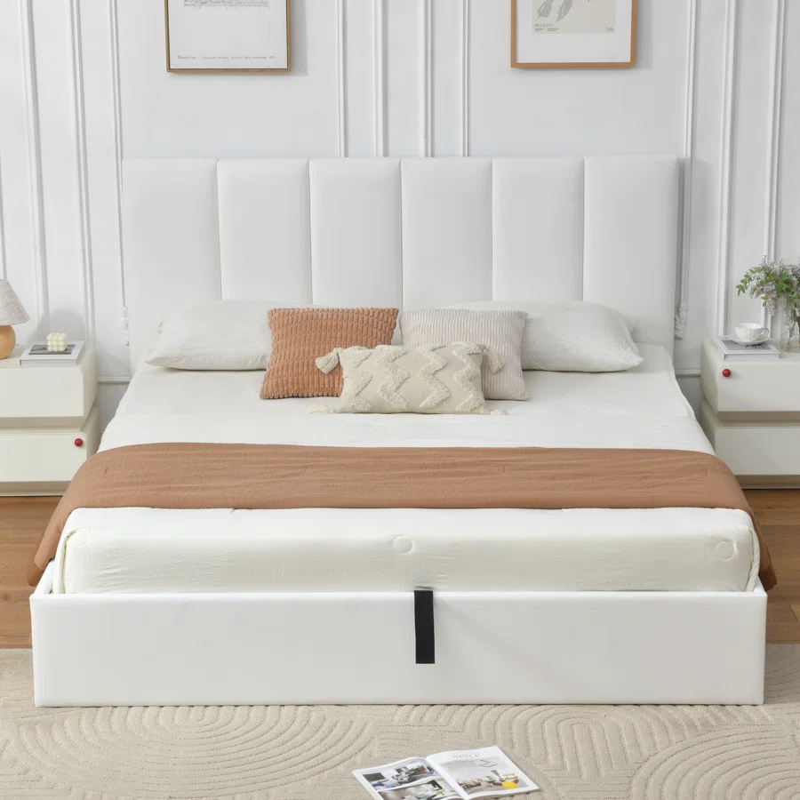 Juanetta Hydraulic Lift Up Storage Upholstered Platform Bed