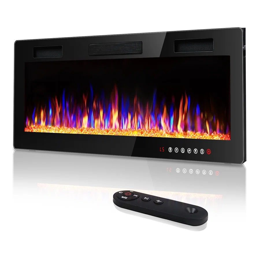Aishe Recessed Wall Mounted Electric Fireplace