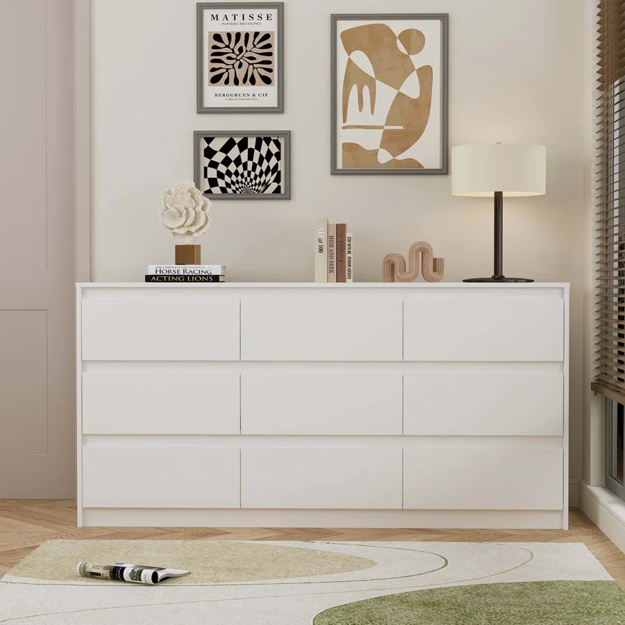 Chest Of Drawers 9 Drawer Dresser, Wood Dresser 9 Drawer Chest