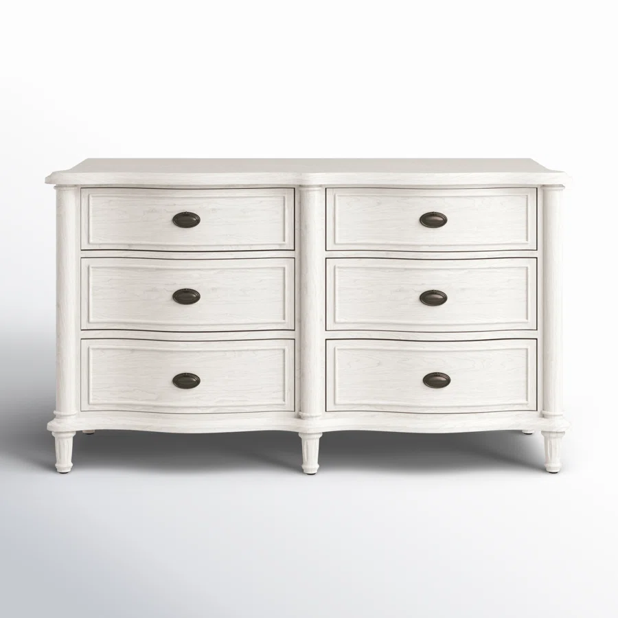 Watson 6 Drawer 64" W Solid Wood Double Dresser