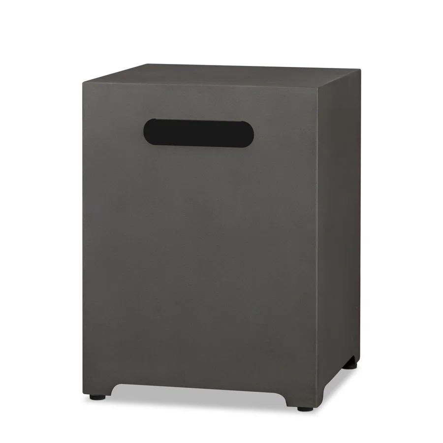 AEGEAN 20"H Square Metal Propane Tank Cover and Side Table by Real Flame