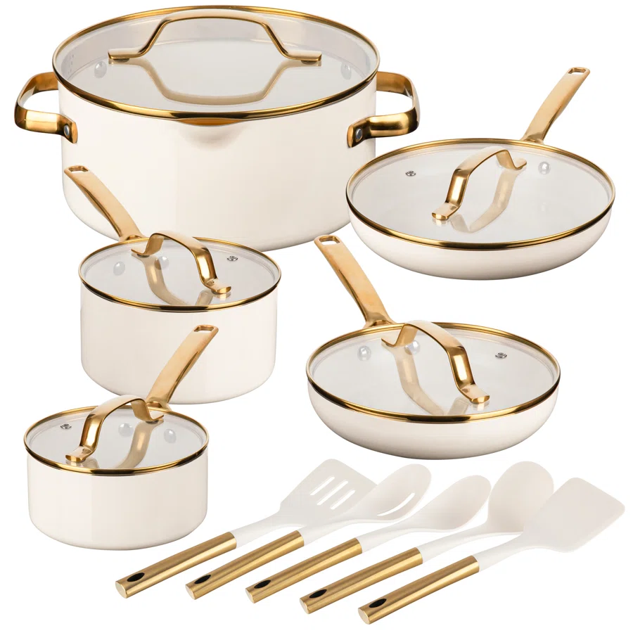 Gotham Steel Modern Collection 15 Piece Ceramic Nonstick Cookware Set