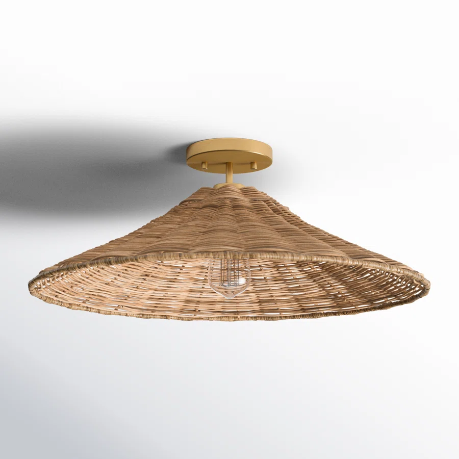 Lilliana Rattan Semi Flush Mount