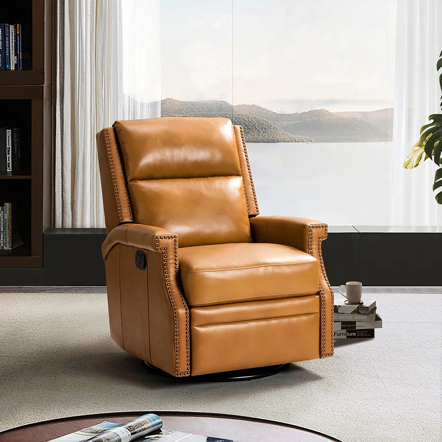 Manning 29.6" Wide Leather Manual Recliner