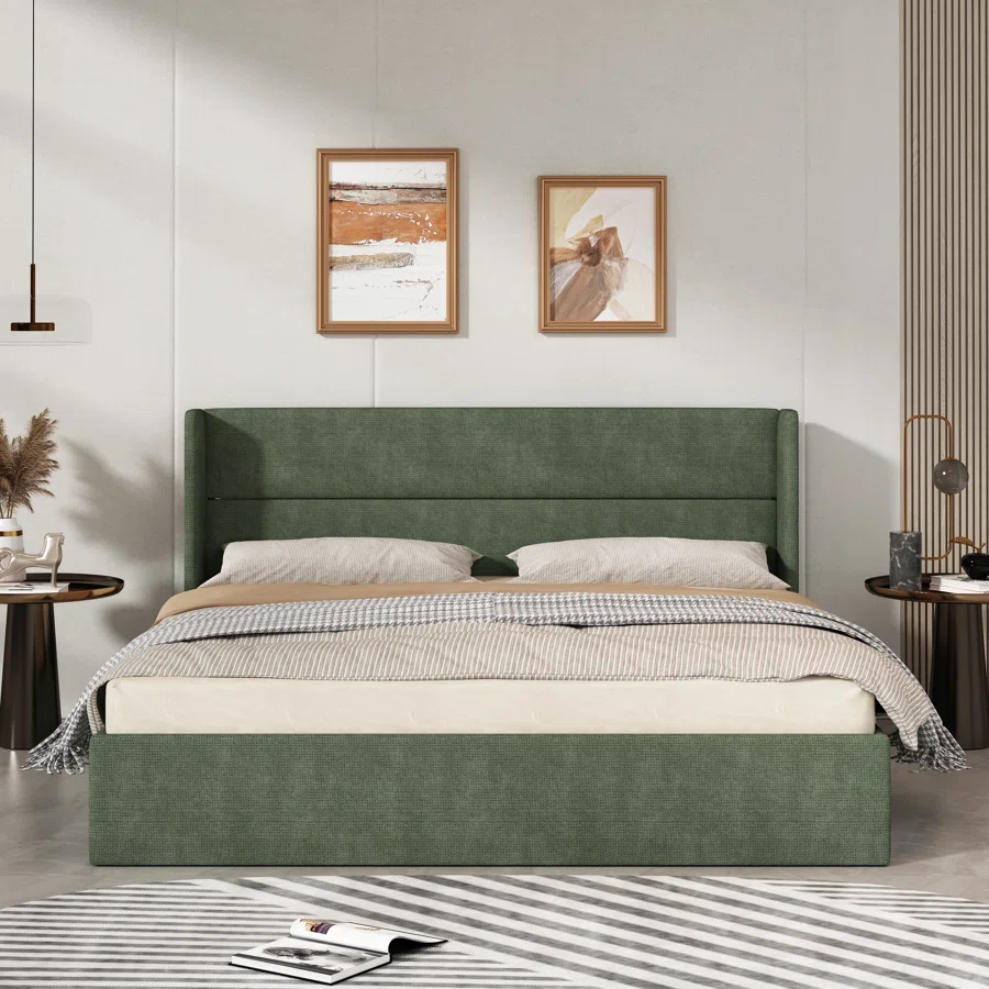 Gaillarde Hydraulic Lift Up Storage Upholstered Platform Bed