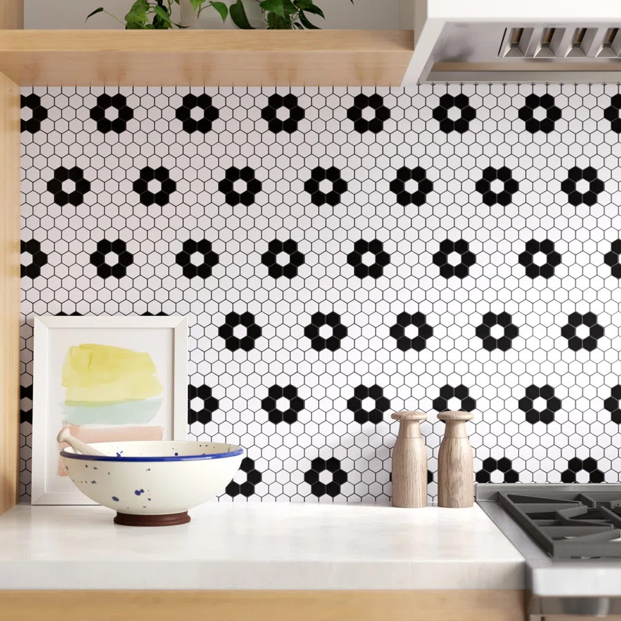 Value Series 1“ x 1" Porcelain Honeycomb Mosaic Wall & Floor Tile
