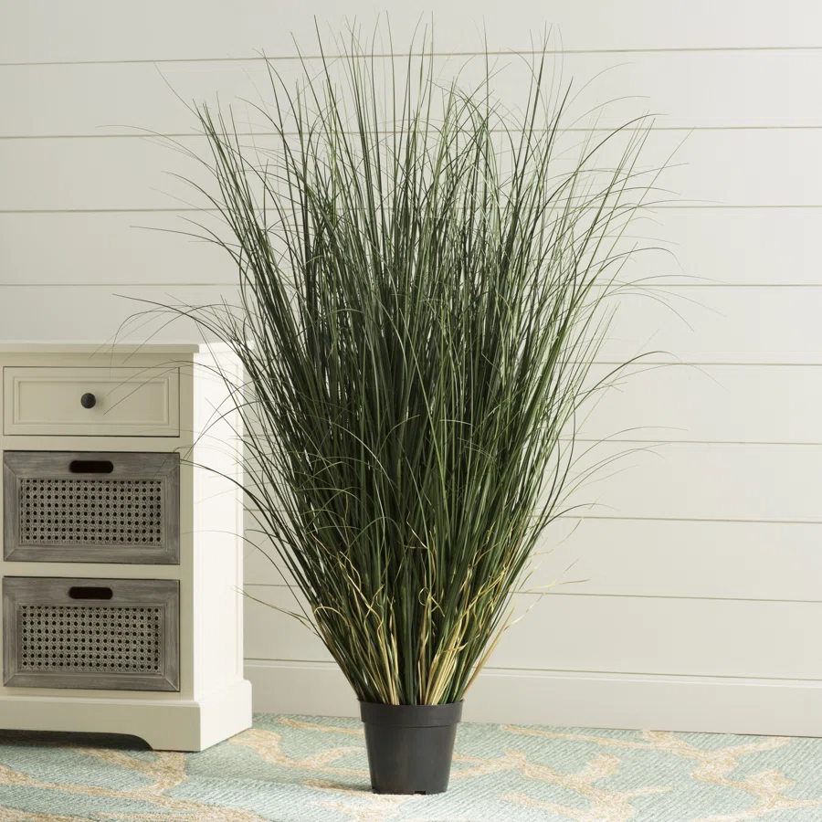 Kellan PVC Artificial Potted Green Curled Grass