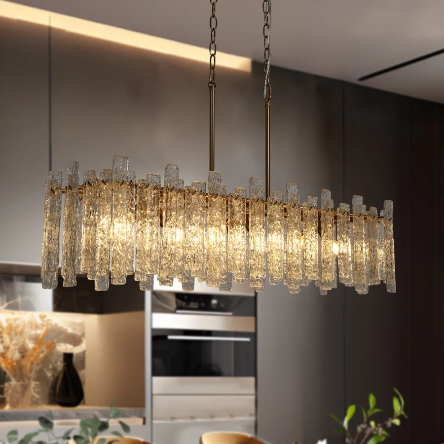 Daine 39"W 6-Light Dimmable Rectangle Chandelier for Dining Room ETL Certified