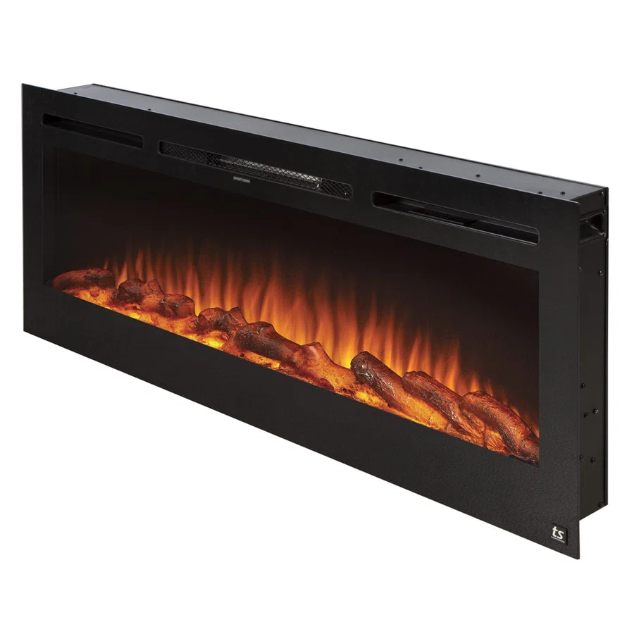 The Sideline Electric Fireplace for Recessed or Wall Mount Installation