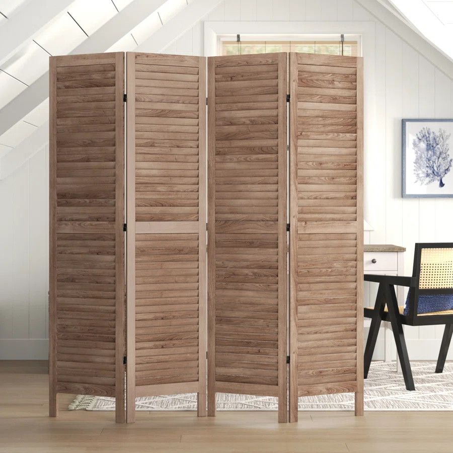 Windermere Sycamore Wood Louver Folding Room Divider