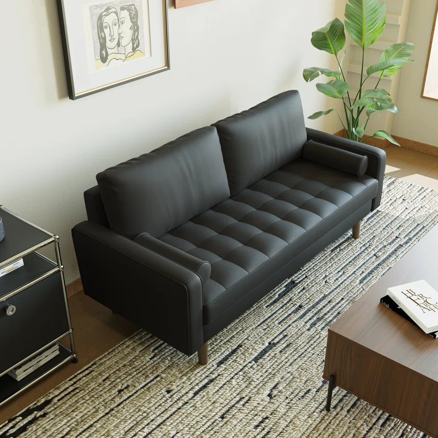 Magda Faux Leather Reception 70'' Sofa