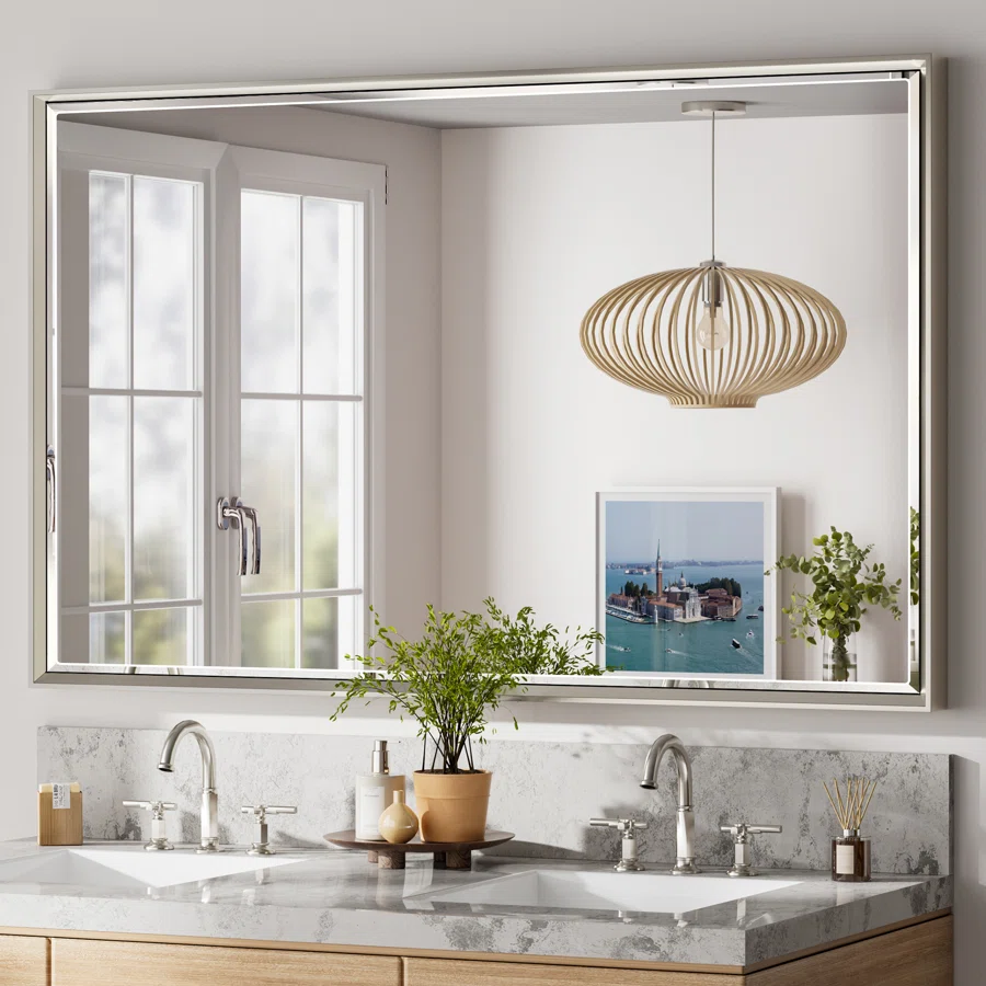 Lohoski Decorative Wall Mirror Beveled Design, Bathroom Vanity Mirror Accent Mirror Finish