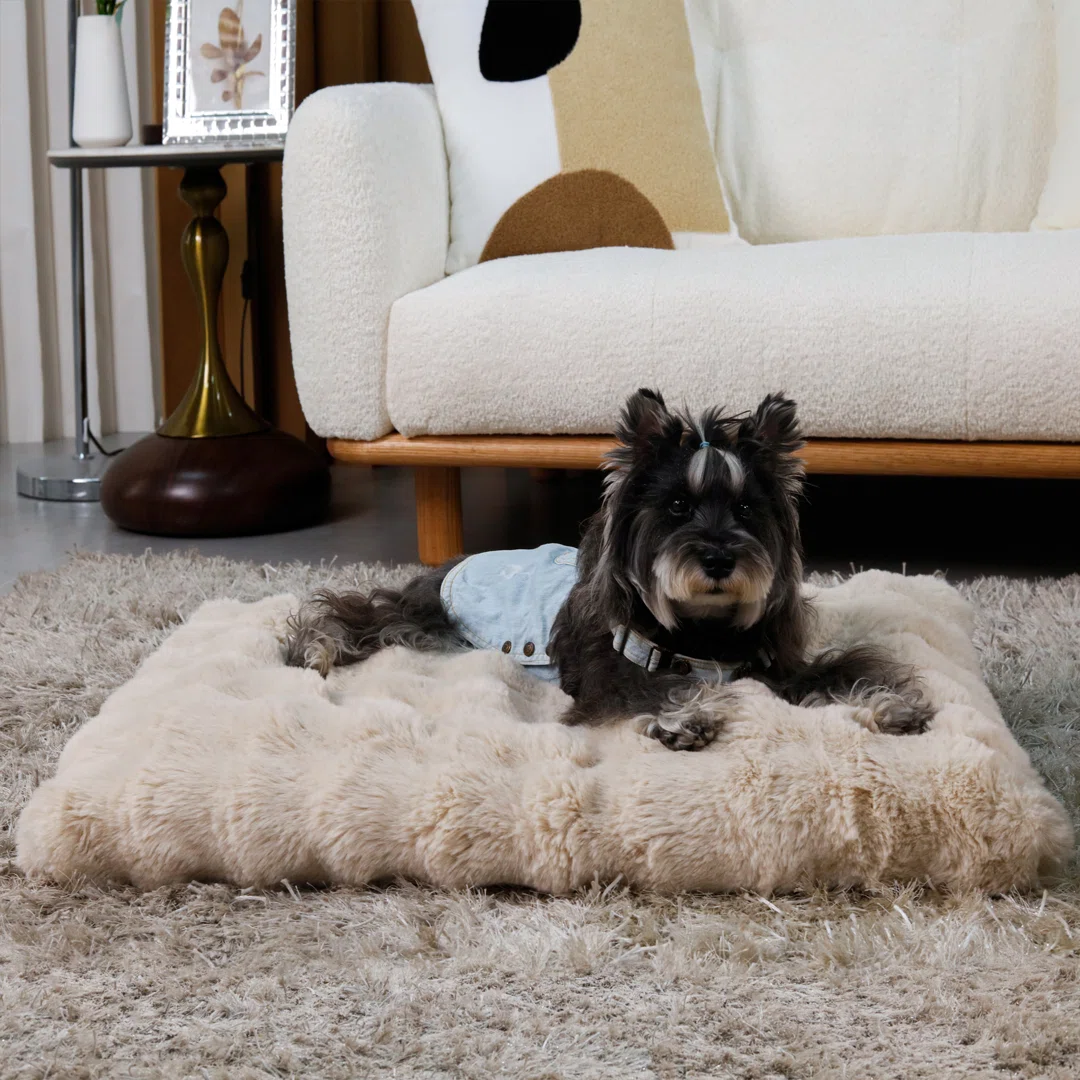 6 Sizes Ultra Plush Pet Dog Bed, Fluffy Anti Anxiety Dog Cage Bed Mattress With Non-slip Bottom, Removable Waterproof Cover, Machine Washable