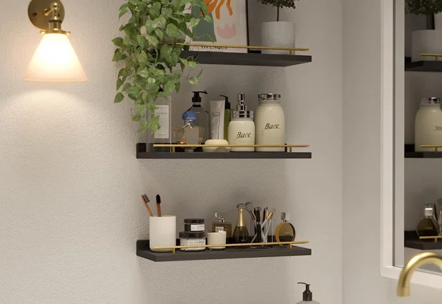Wall-Mounted Bathroom Shelves