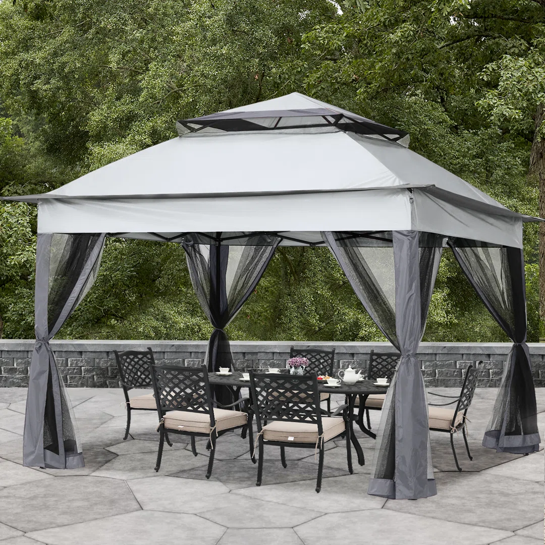 MASTERCANOPY 11 Ft. W x 11 Ft. D Steel Patio Gazebo